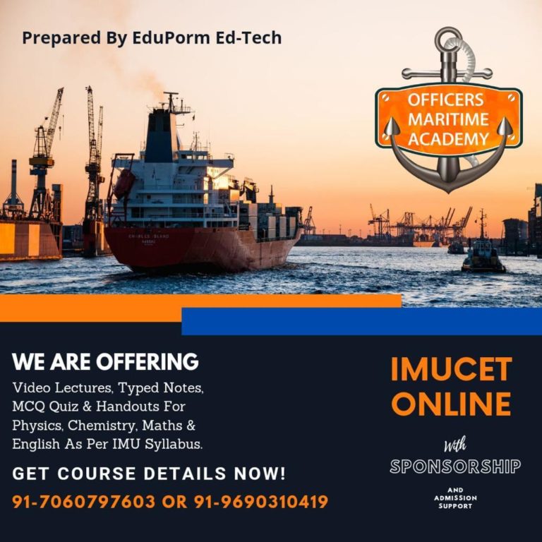 IMU CET ONLINE COACHING CLASS For Merchant Navy Sponsorship 2022